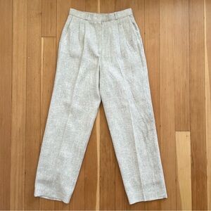 Vintage 80s flax linen knit trouser pants M